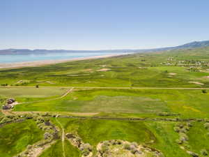 Drone / aerial view of a water and mountain view