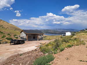 Mountain view with a large body of water