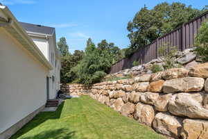 View of fenced backyard