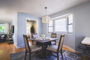 Dining room featuring plenty of natural light and hardwood / wood-style floors