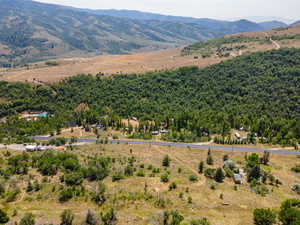 Mountain view with rural landscape
