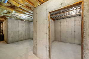 View of unfinished basement