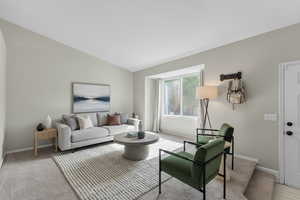 Virtually Staged entry room/living room
