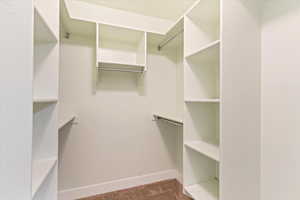 Spacious walk-in primary closet