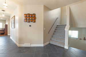 Stairs with baseboards