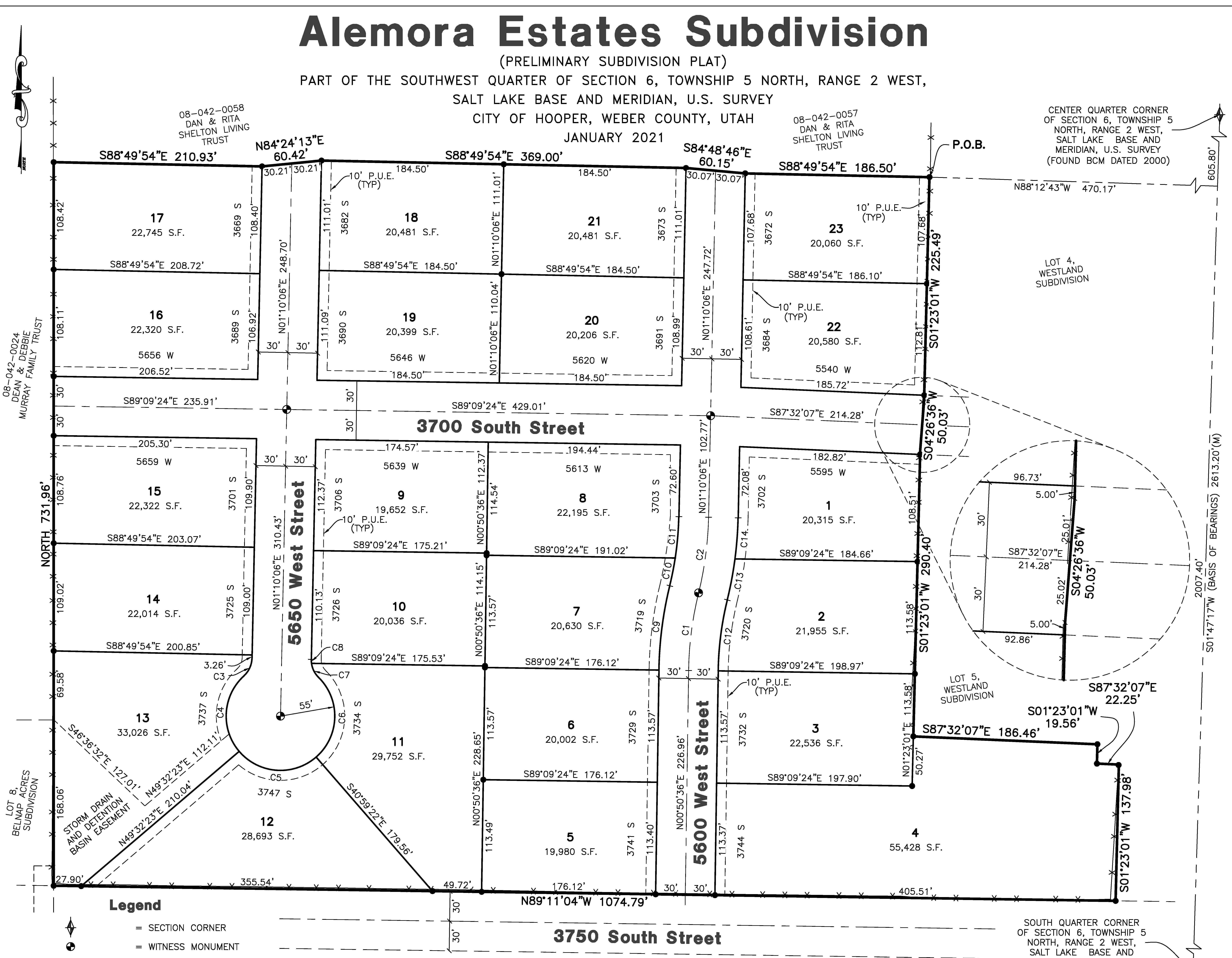Map showing property parcels