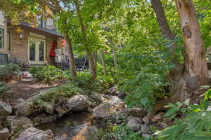 View of yard featuring french doors