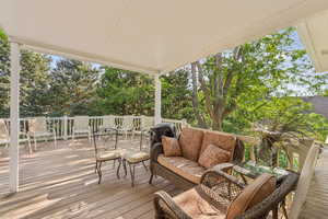 View of wooden deck