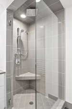 Bathroom with tiled shower