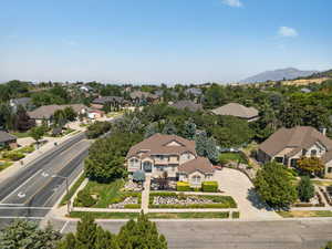 Aerial perspective of suburban area