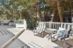 View of patio with an outdoor living space