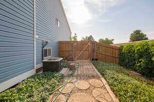 View of yard featuring a gate