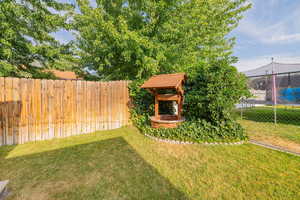 View of fenced backyard