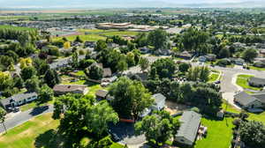 Aerial view of residential area
