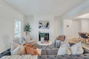 Cozy living room with fireplace