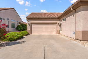 Garage with driveway