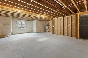 Basement with water heater
