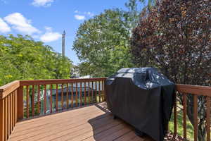 Deck featuring grilling area