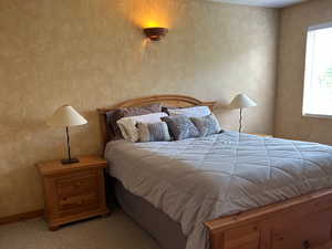 Bedroom with carpet floors