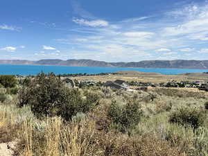 Mountain view with a large body of water