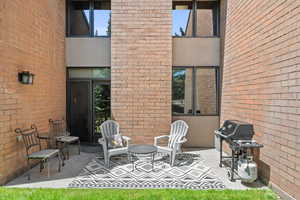 View of patio with grilling area