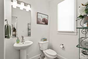 Large half bath on main.  Lots of light