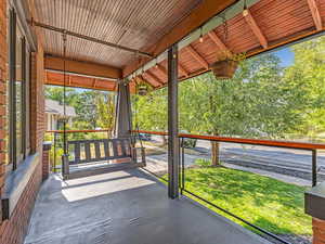 Front porch swing and relaxing space