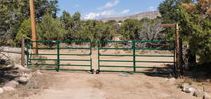 Gate featuring a mountain view