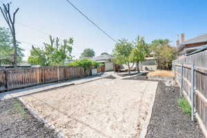 View of fenced backyard
