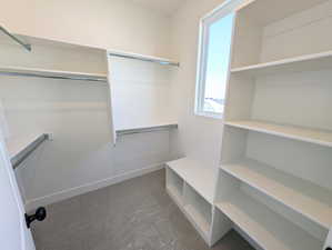 Spacious closet featuring carpet floors