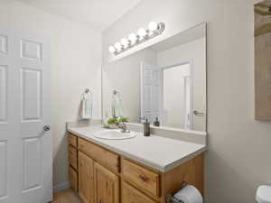 Bathroom featuring vanity