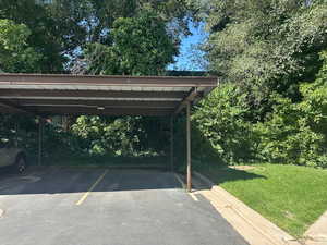 View of covered parking lot