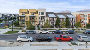 View of building exterior with a residential view