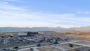 Bird's eye view of a mountain backdrop