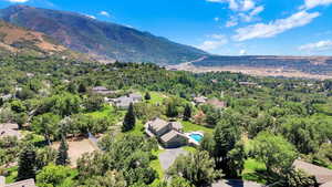 Aerial view of a mountainous background