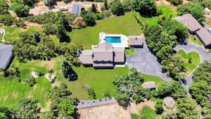 Aerial view of a pool area