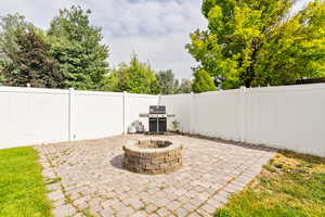 Backyard firepit area