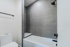 Full bath with toilet and bathing tub / shower combination