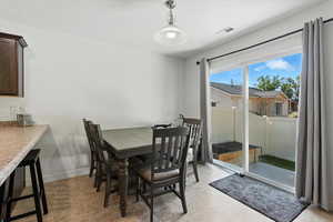 Dining area with baseboards