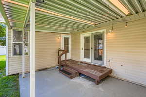 Covered deck & epoxy patio, wired for hot tub. Gas line plumbed for BBQ