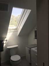 Bathroom with a skylight and vanity