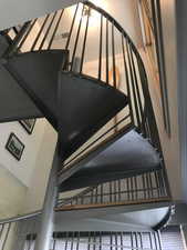 Spiral stairs from inside to appartment.