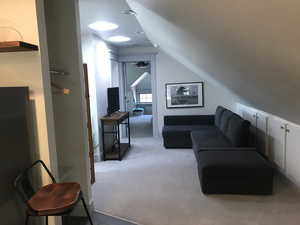 Living area to bedroom.