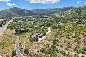 Aerial view of a mountainous background