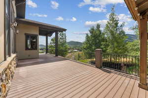 Deck with a mountain view