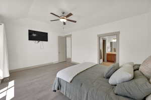 Primary Bedroom with tray ceiling and ensuite bath