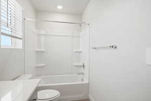 Full bath with shower / tub combination and vanity