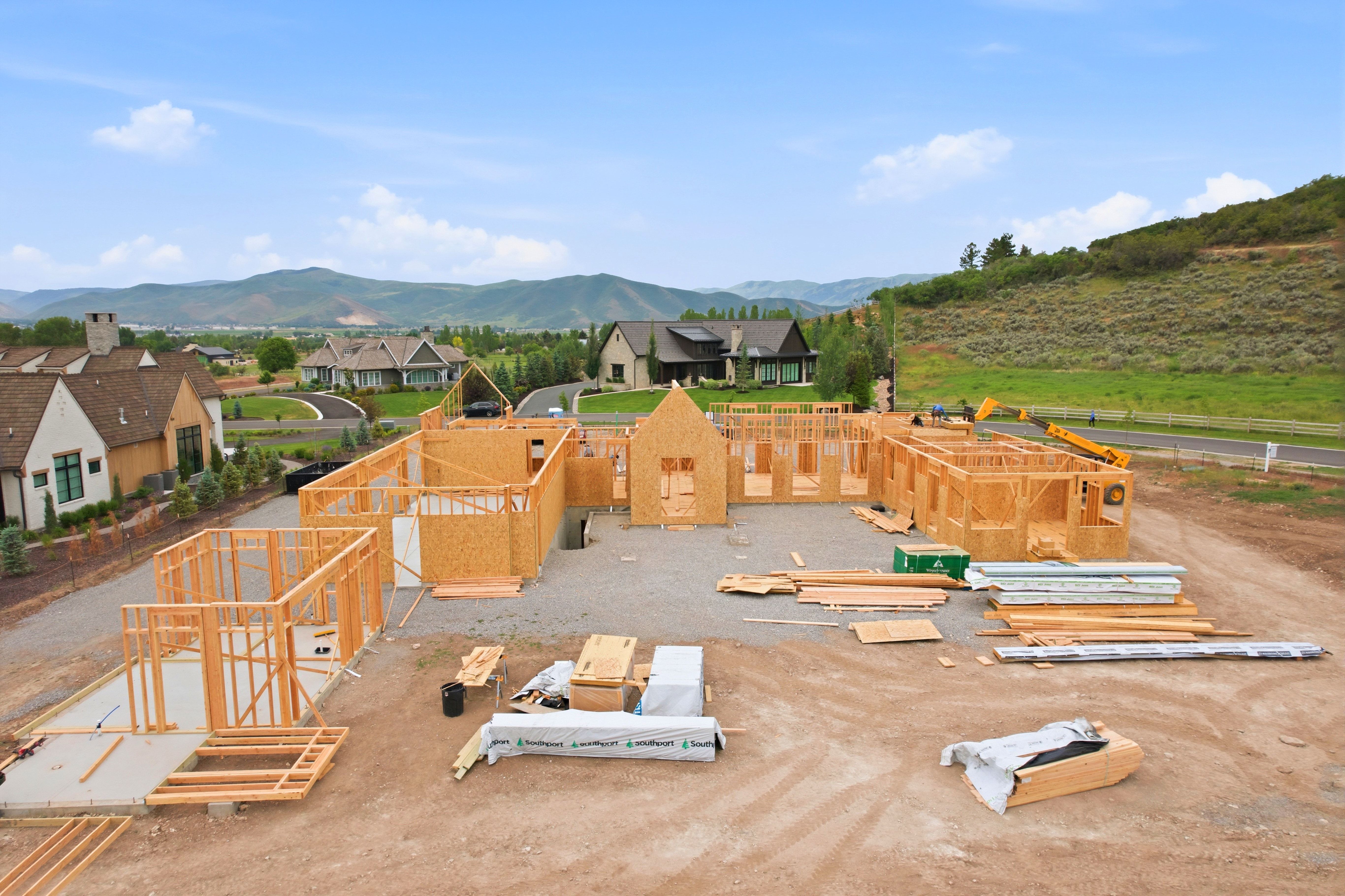 New construction framing in progress