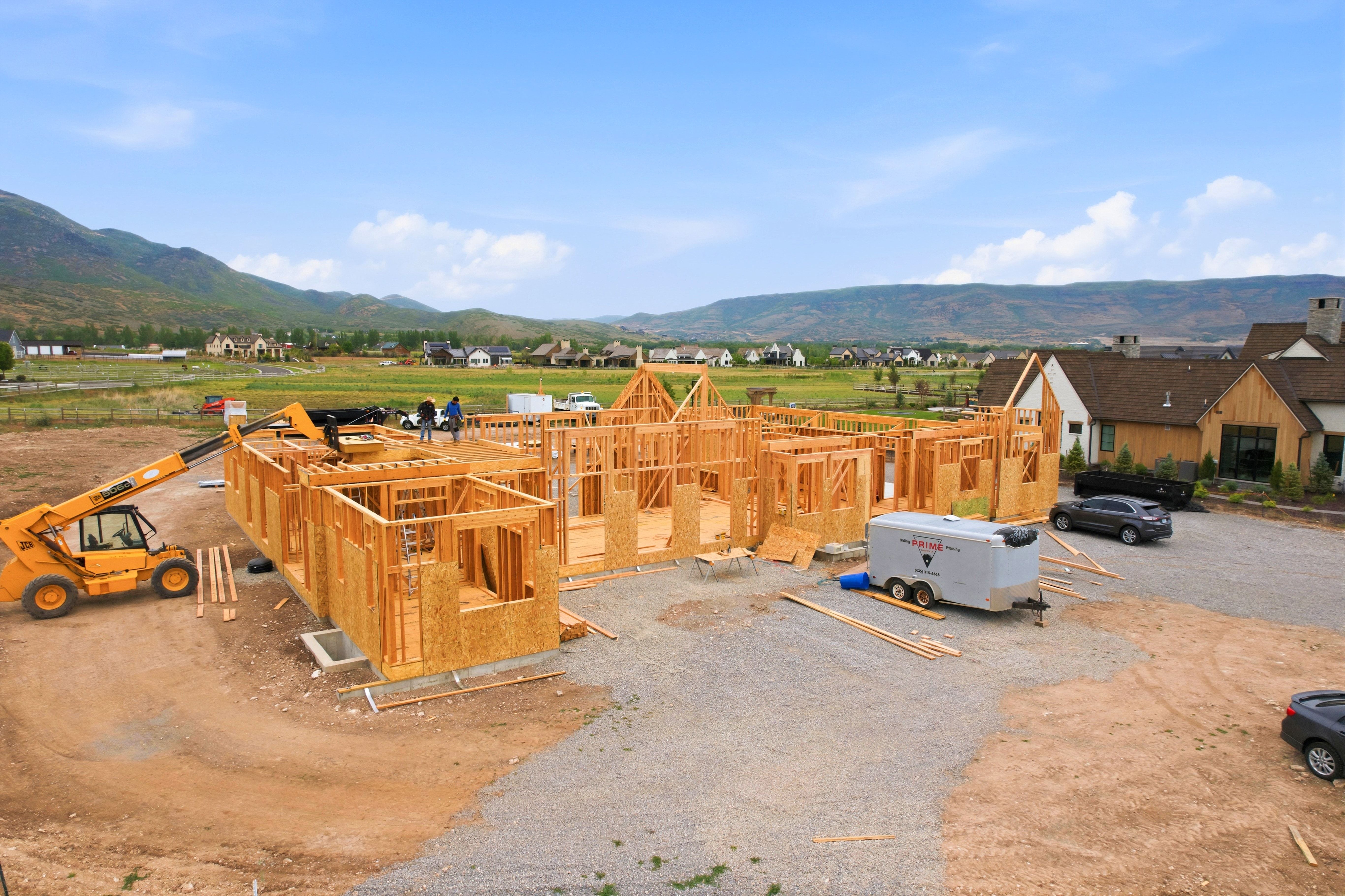 New construction framing in progress