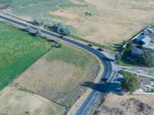 Aerial overview of property's location featuring rural landscape